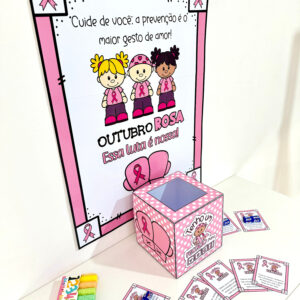 Painel e lembrancinha Outubro rosa