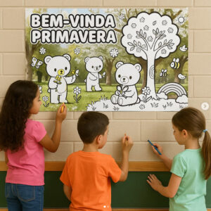 PAINEL DE PINTURA COLETIVA TEMA "PRIMAVERA"