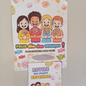 PAINEL E CAIXINHA COM LEMBRANCINHA DIA DAS CRIANÇAS