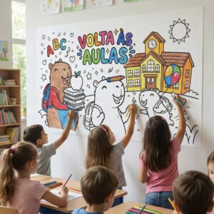 Painel coletivo volta às aulas Capivara