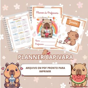 PLANNER PROFESSORA – TEMA CAPIVARA
