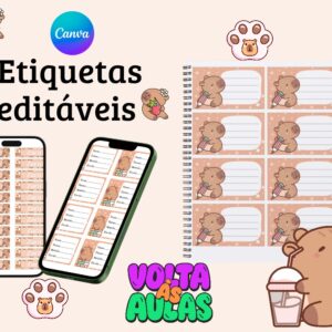 ETIQUETAS CAPIVARA EDITÁVEIS
