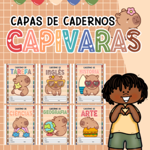capas de caderno e agenda capivara