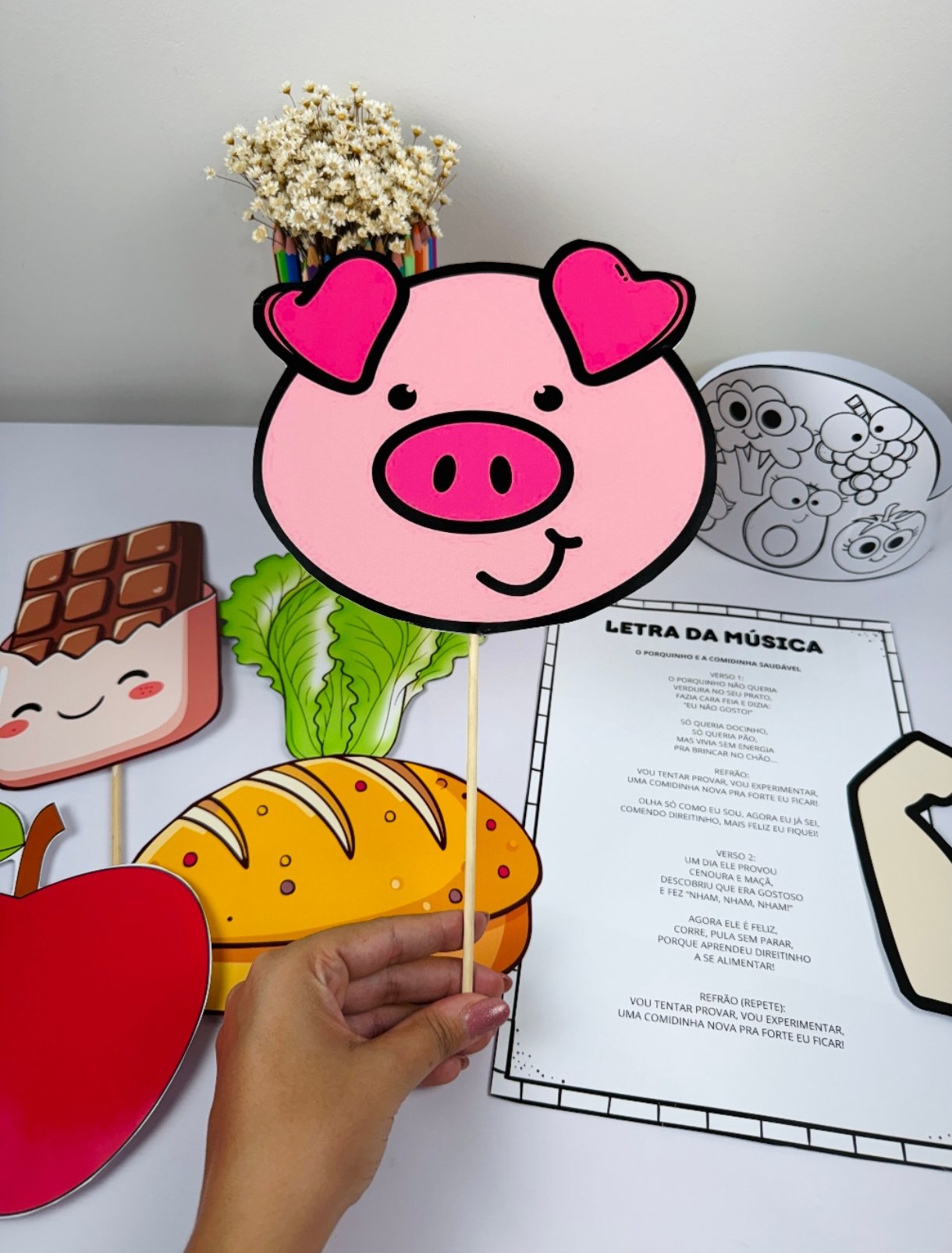 🐷🥦 Porquinho – Alimentação Saudável 🍎✨