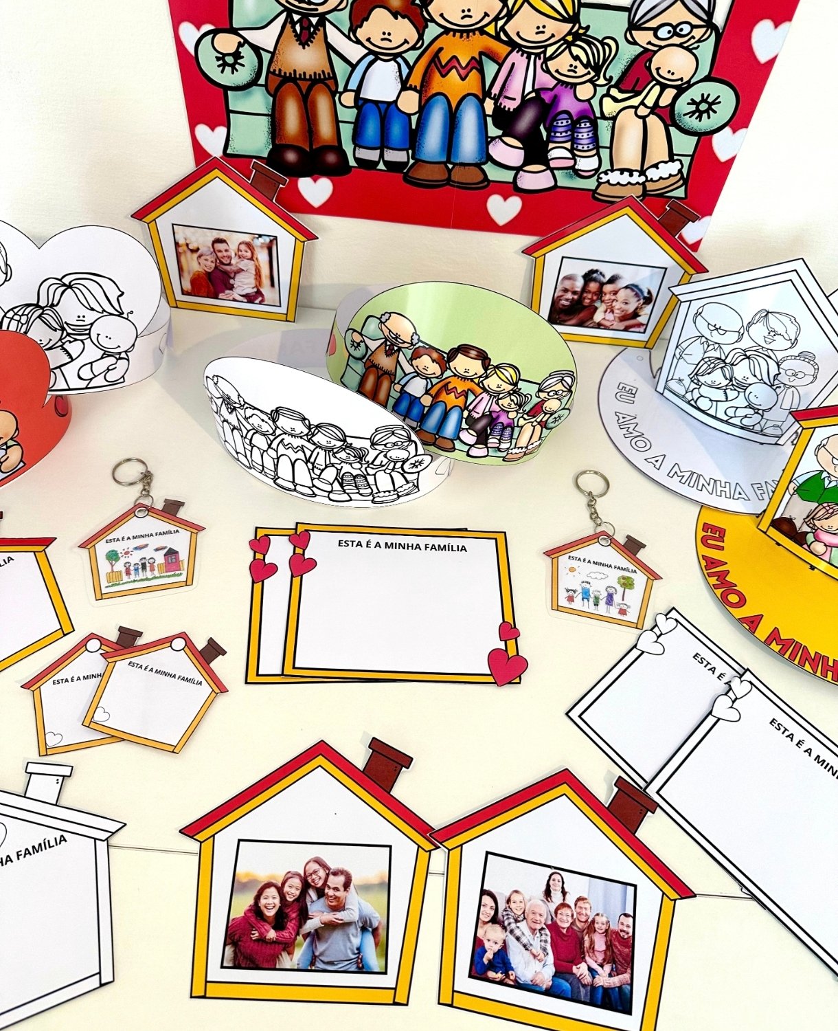 KIT LEMBRANCINHAS E MOLDURA PARA FOTO FAMILIA