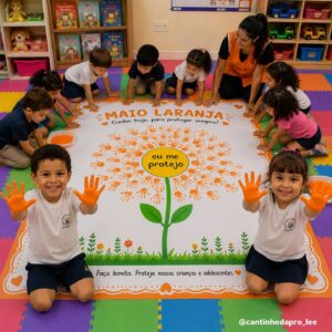 PAINEL INTERATIVO MAIO LARANJA FLOR