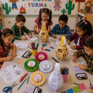 🌽🎨 Kit Oficina de Artes Juninas ✨🪗