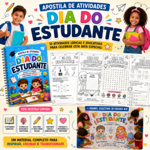 Combo apostila e painel coletivo dia do estudante