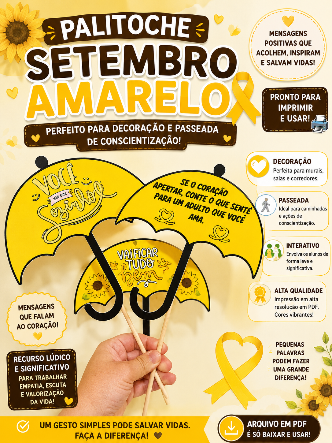 PALITOCHE SETEMBRO AMARELO - Imagem 5