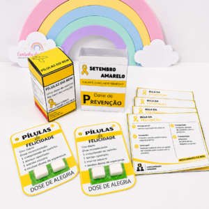 LEMBRANCINHAS SETEMBRO AMARELO PILULAS DE AMOR