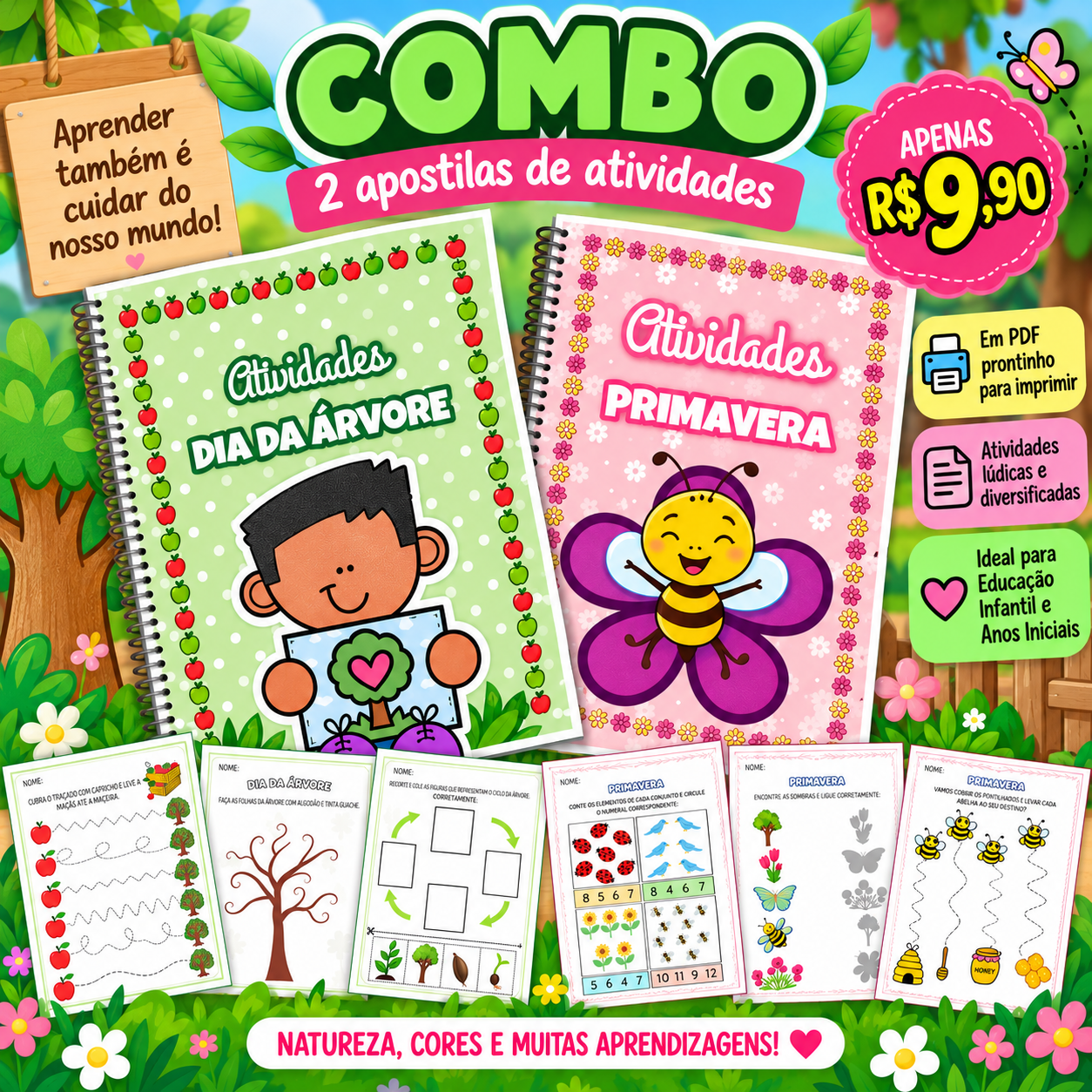 ✨🌳🌸 SUPER COMBO DUPLO – DIA DA ÁRVORE + PRIMAVERA 🌸🌳