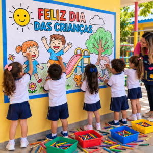 Painel coletivo Dia das crianças