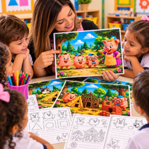 🐷📚 HISTÓRIA "Os Três Porquinhos e as Formas Geométricas!"🔺